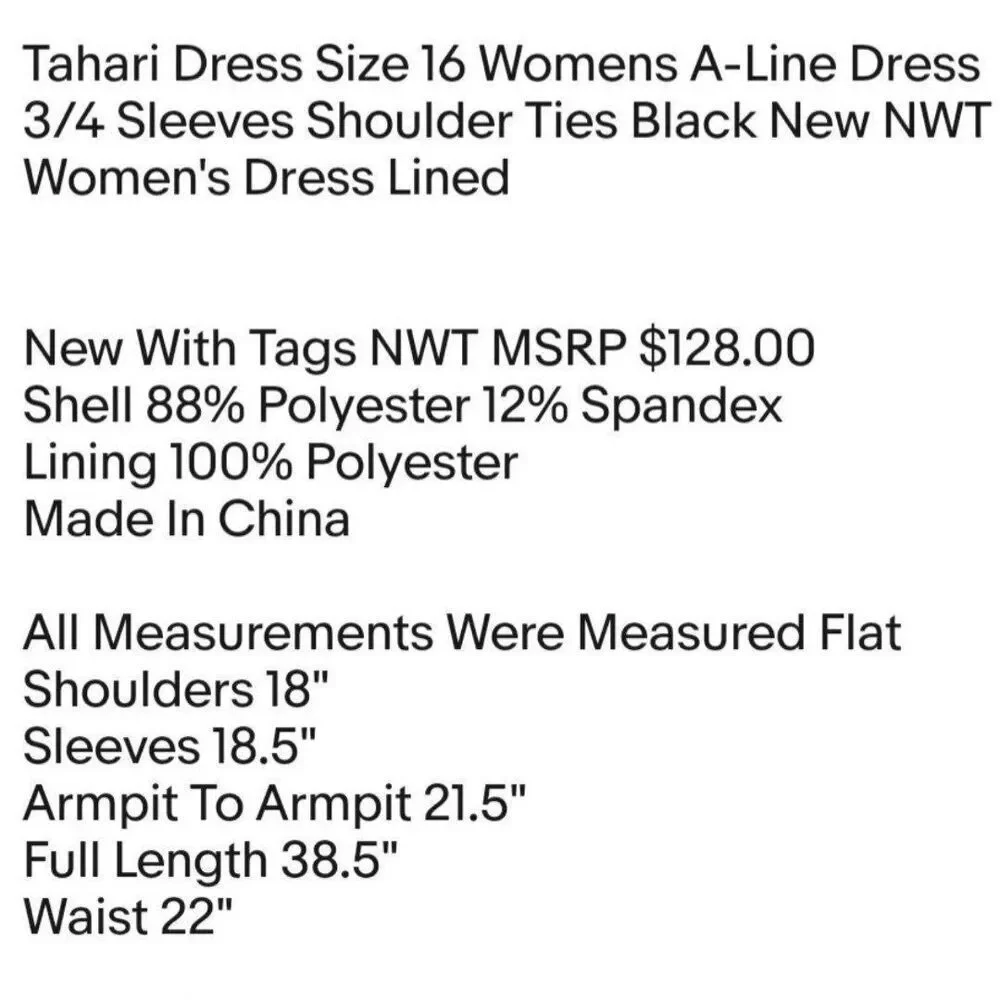 Tahari dress size